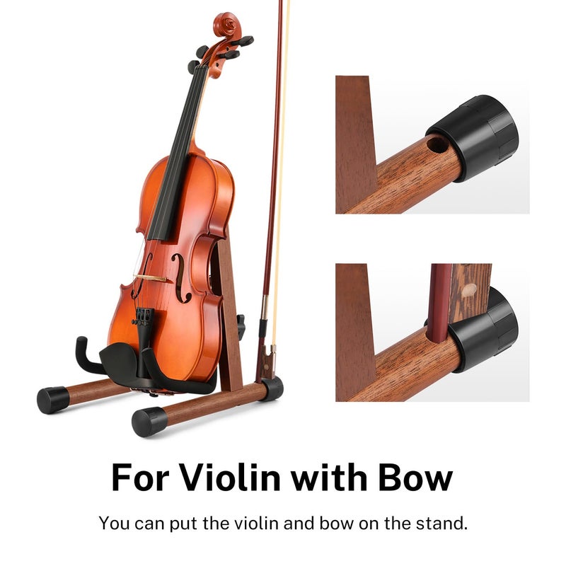 Donner Wood Ukulele Stand Mini Guitar Stand for Violin, Hush Guitar, Mandolin, Banjo, Folding Floor Stand A-Frame Holder for Small Musical Instruments - Image 4