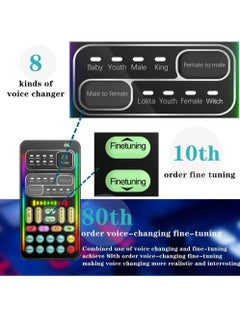 Generic Portable Voice Changer, 2rd Generation i9 Live Sound Card, Cool Lights Sound Board - Voice Disguiser/Modulator for PS4/PS5/Xbox One/PC/Phone/Laptops with Adjustable Voice Functions  - Image 4