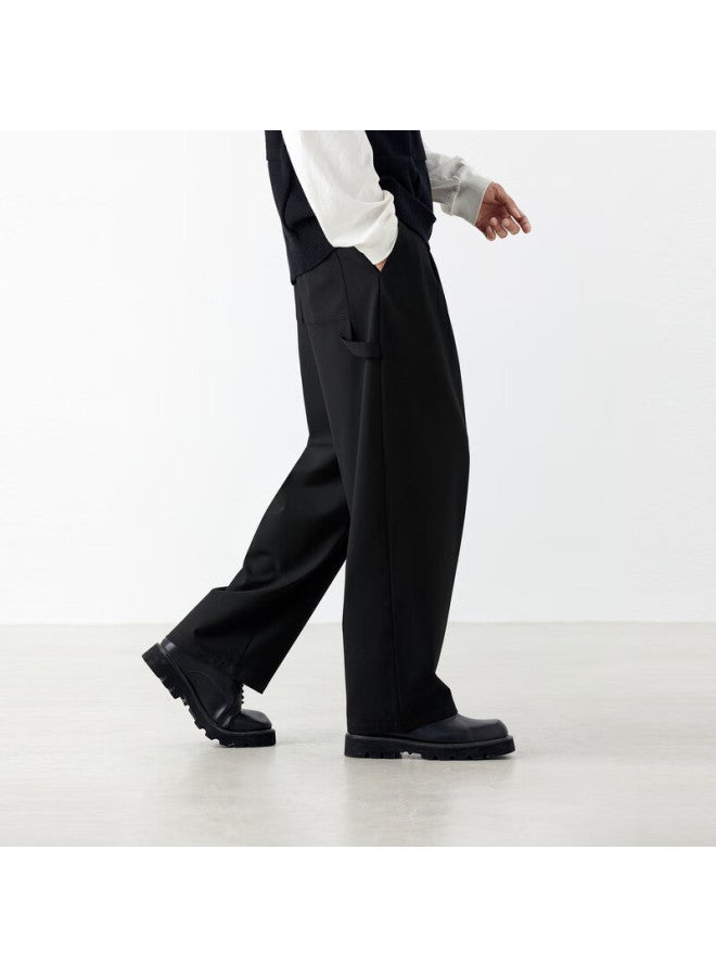 Waxbird Peacebird Men's Wide Leg Casual Pants For Workplace Commute Simple Texture - Image 1
