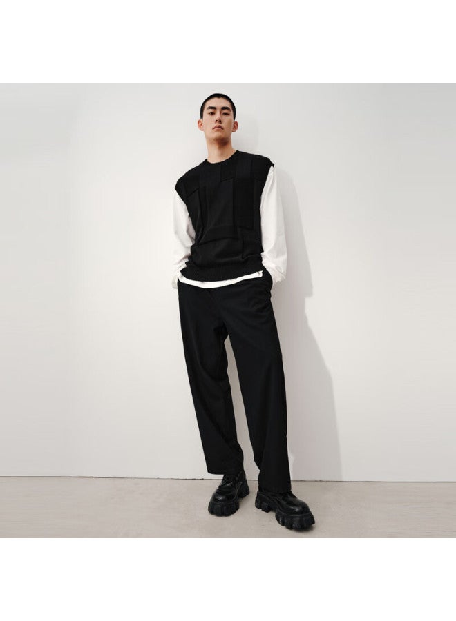 Waxbird Peacebird Men's Wide Leg Casual Pants For Workplace Commute Simple Texture - Image 3
