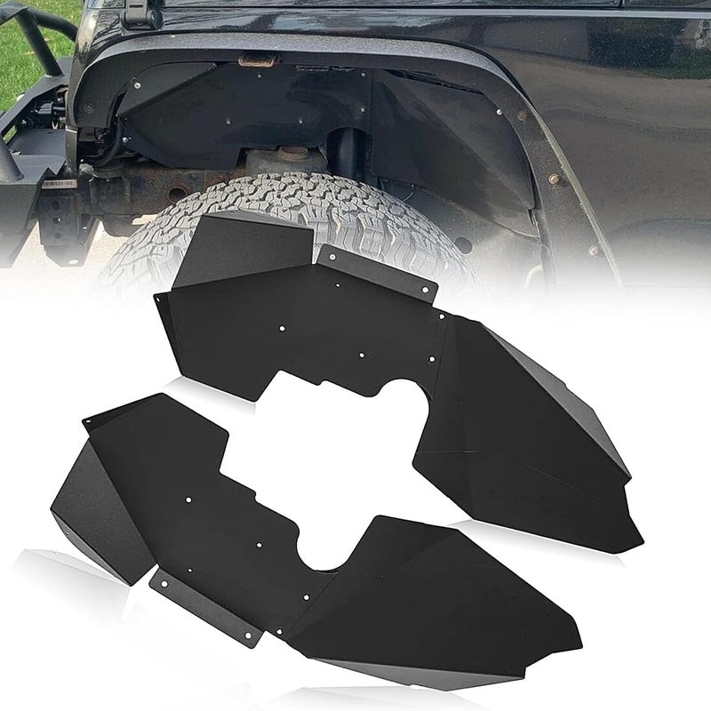 JMTAAT Front Inner Splash Guards Fender Liners for 2007-2019 Jeep Wrangler JK JKU 4WD - Image 1