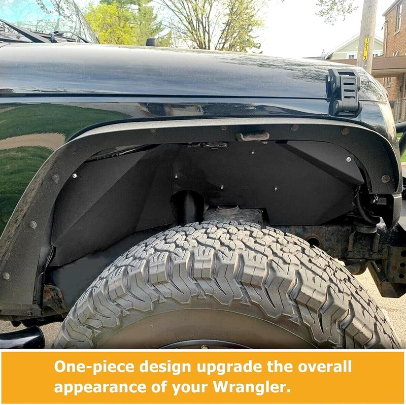 JMTAAT Front Inner Splash Guards Fender Liners for 2007-2019 Jeep Wrangler JK JKU 4WD - Image 2