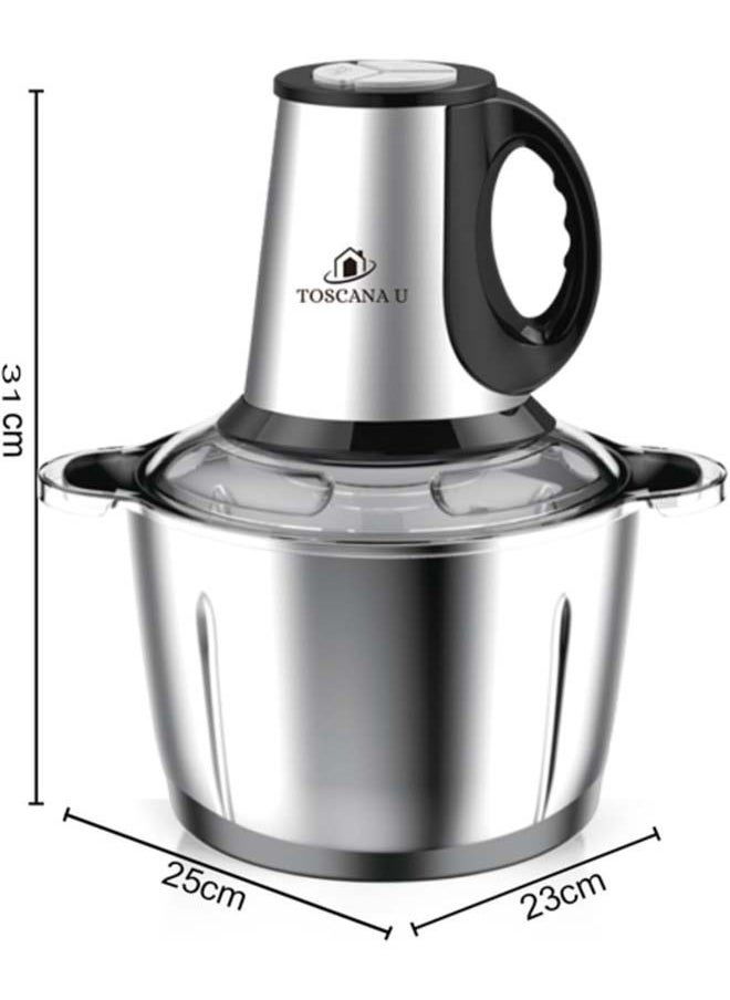 TOSCANA U - 5 liter stainless steel electric meat grinder and vegetable slicer - Image 1