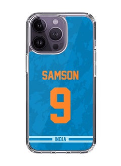 Classic Clear Case for iPhone 15 Pro , Hybrid Soft Case Transparent Cover - Player Name - Sanju Samson, Jersey Number- 9