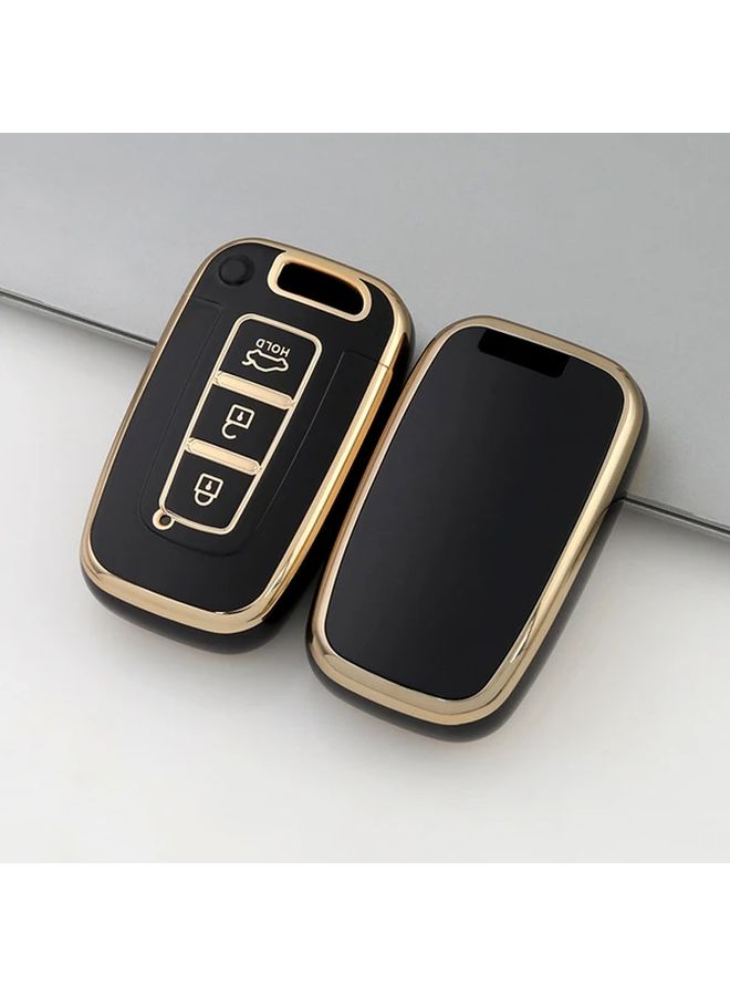 TPU Soft Key Case Cover Compatible With Hyundai Grayish Blue Durable 3 Button Shell Protector - Image 3