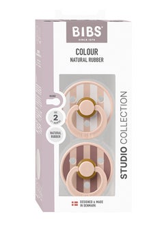 BIBS Studio Colour Round Pacifier, 2 Pieces, Latex Size 2, 6 - 18 Months, Blush Mix, Infant Pacifier, Natural Rubber Soother, Safe And Lightweight  - Image 2