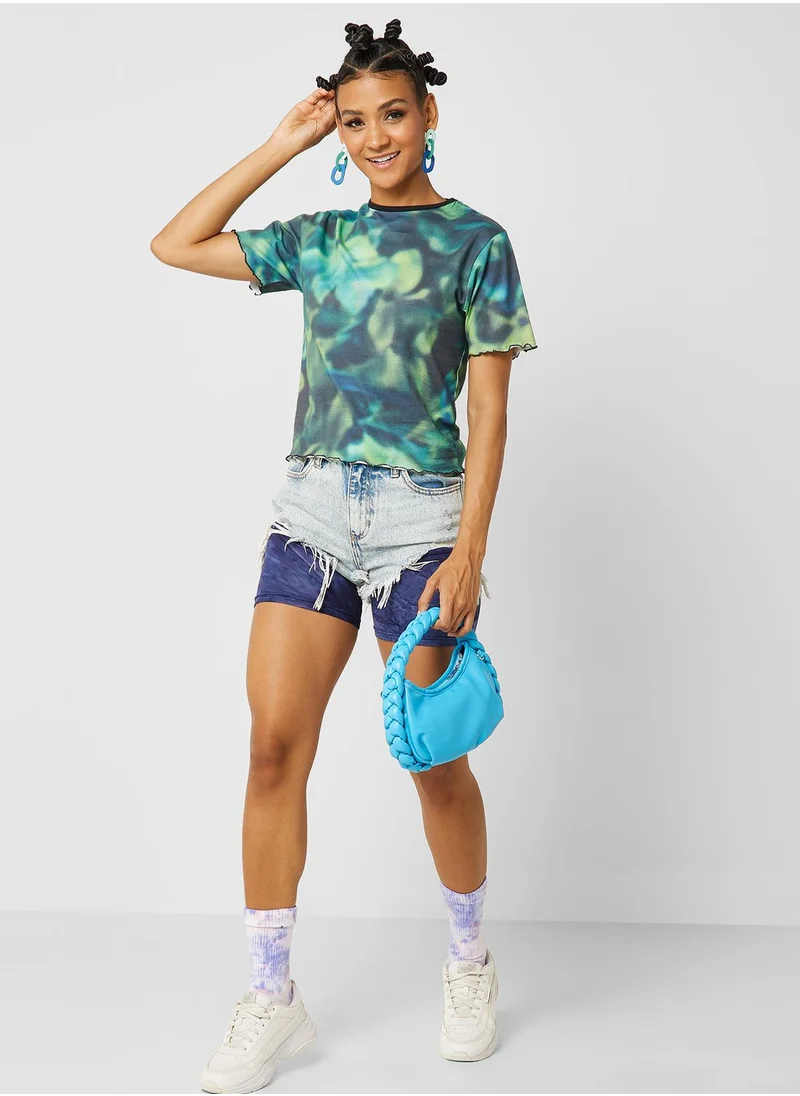 جينجر Digital Floral Print T-shirt