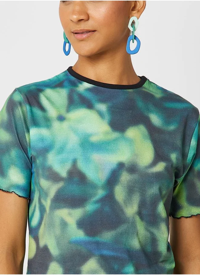جينجر Digital Floral Print T-shirt