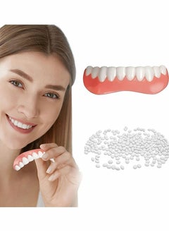 Y&D Fake Teeth Dentures Teeth for Women and Men Dental Veneers Temporary Restoration, Nature Comfortable, Protect Your Regain Confident Smile One Size Fits Most (Natural Shade)  - Image 1