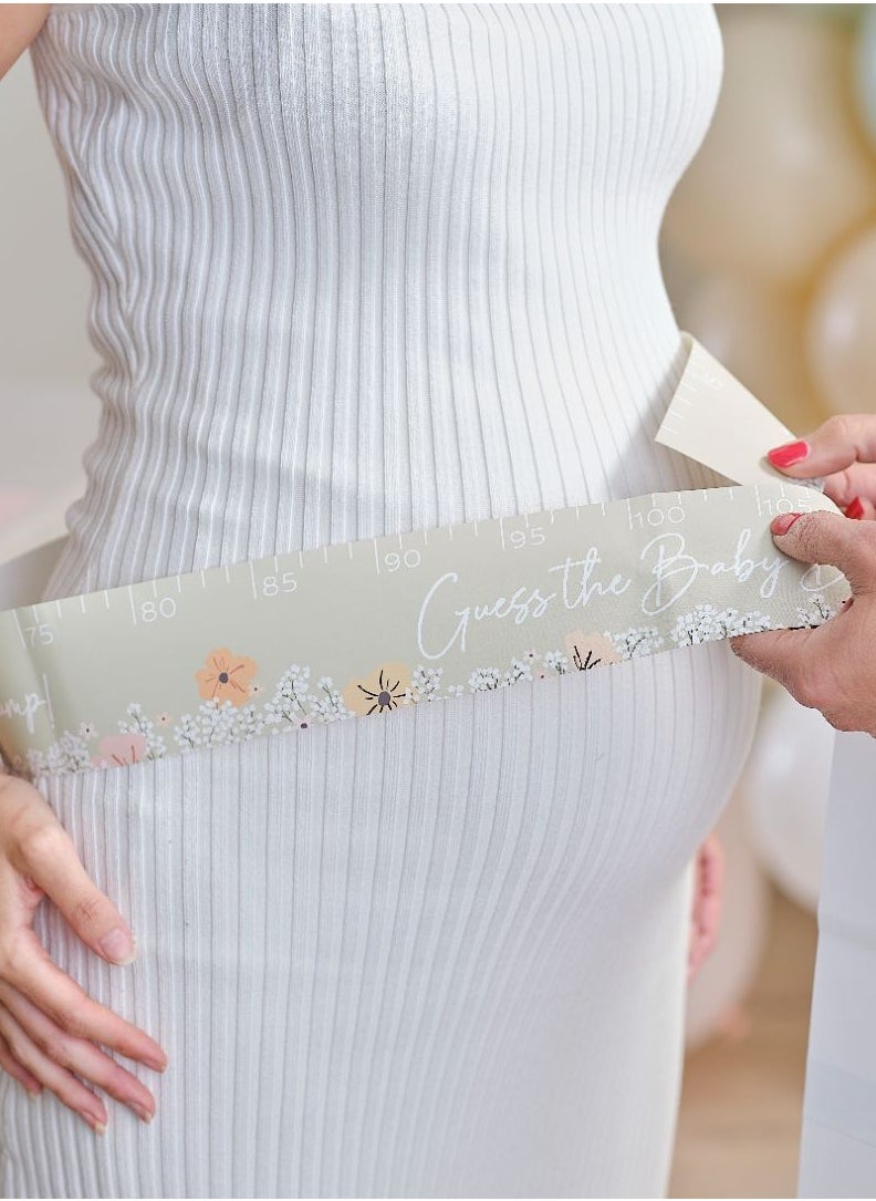 Ginger Ray - Ginger Ray Floral Measure the Bump Game - Fun Baby Shower Activity - Image 1