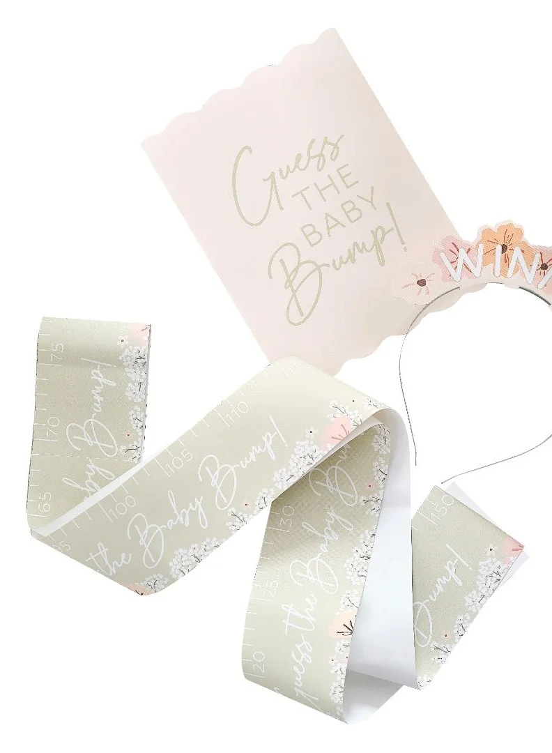 Ginger Ray Ginger Ray Floral Measure the Bump Game - Fun Baby Shower Activity