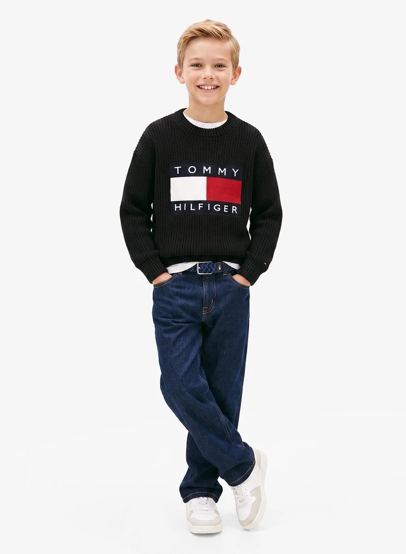 Tommy Hilfiger Heritage Chunky Knit Flag Logo Jumper