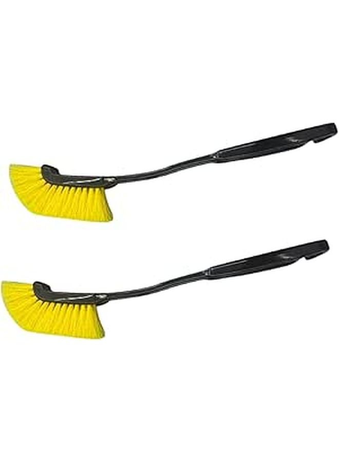 2Pcs Long Handle Car Tire Brush Set Soft Bristle Wheel Cleaner Tool for Comprehensive Cleaning - Image 1