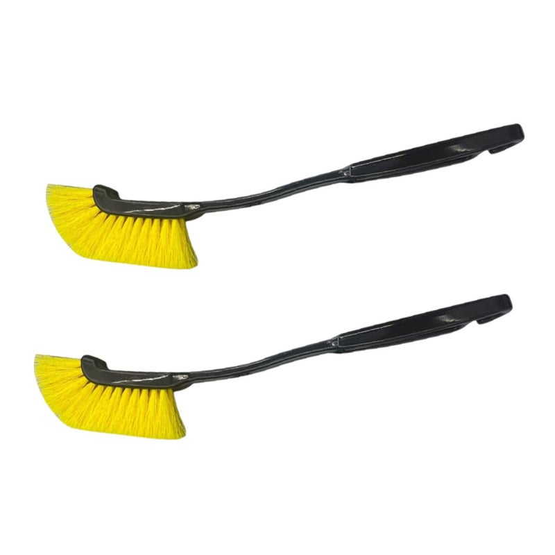 2Pcs Long Handle Car Tire Brush Set Soft Bristle Wheel Cleaner Tool for Comprehensive Cleaning - Image 2