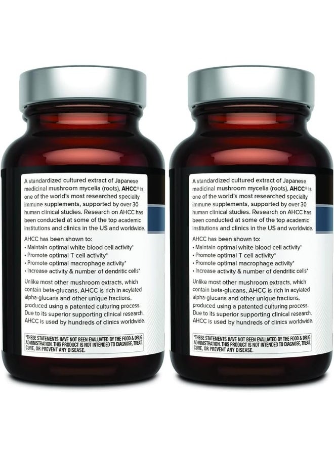 Quality of Life - Quality of Life 2 Pack AHCC Kinoko Platinum 750 mg– Premium Immune Support Supplement 60 Count Bottles - Image 1