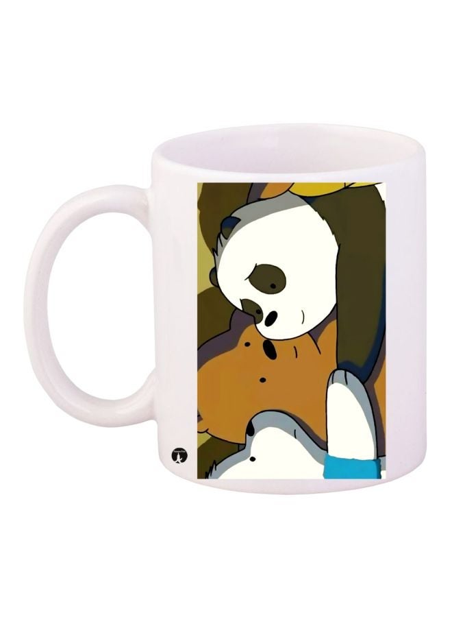 We Bare Bears Printed Coffee Mug White/Blue/Brown 11ounce