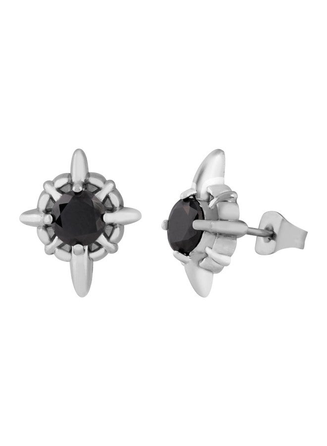 Sacina Black Crystal Stud Earrings, Gothic Emo Punk Grunge Earrings, Christmas Jewelry Gift For Women - Image 1