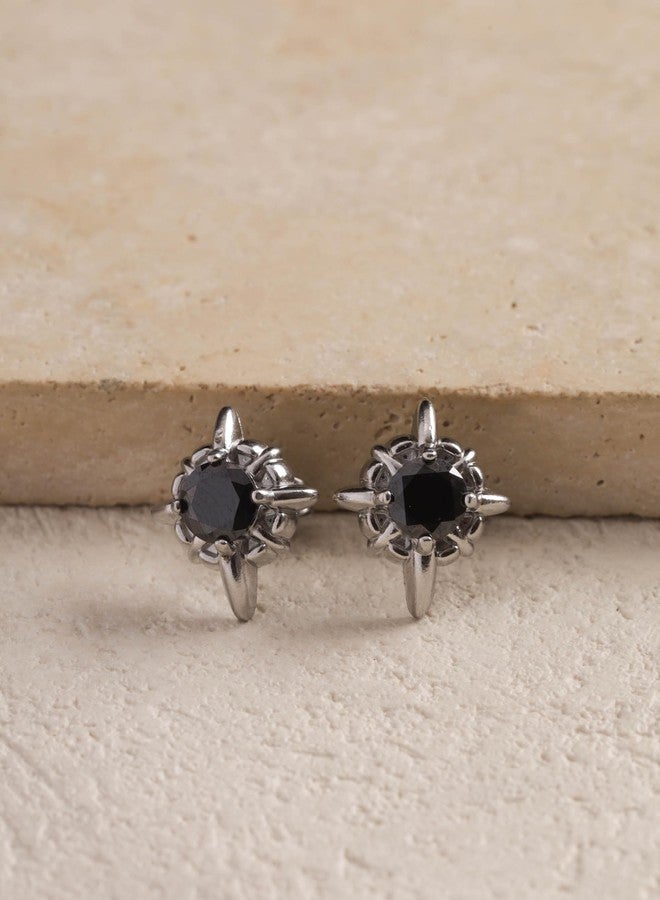 Sacina Black Crystal Stud Earrings, Gothic Emo Punk Grunge Earrings, Christmas Jewelry Gift For Women - Image 5
