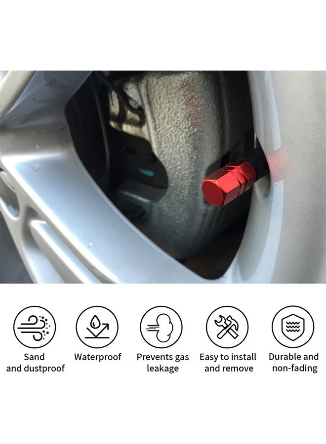 Tire Valve Stem Caps 8 Pcs Anodized Aluminum Tire Valve Cap Set Corrosion Resistant Universal for Cars, SUVs, Bike, Trucks and Motorcycles, Car Wheel & Tire Exterior Accessories (Red&Black) - Image 4