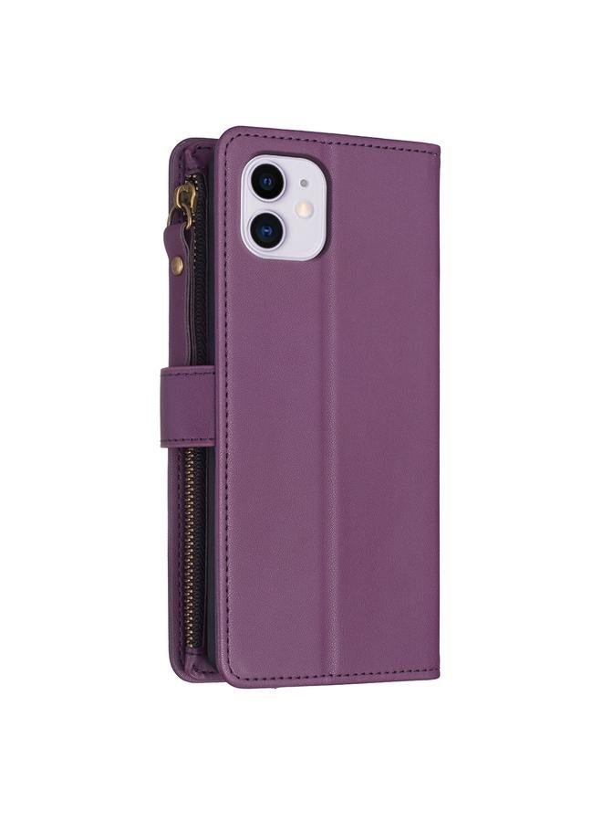 Zaboon Case For iPhone 11 9 Card Slots Zipper Wallet Leather Flip Phone Case - Image 3