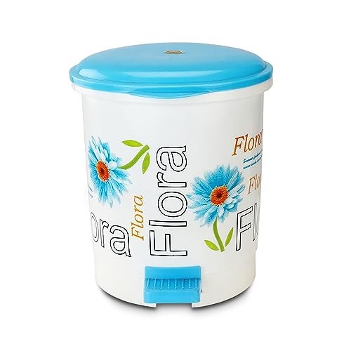 Nayasa Waste Table Top Dustbin with Lid | Compact Plastic Desk & Countertop Bin for Kitchen, Bathroom & Office | Multi-Purpose Use | Blue - Image 1