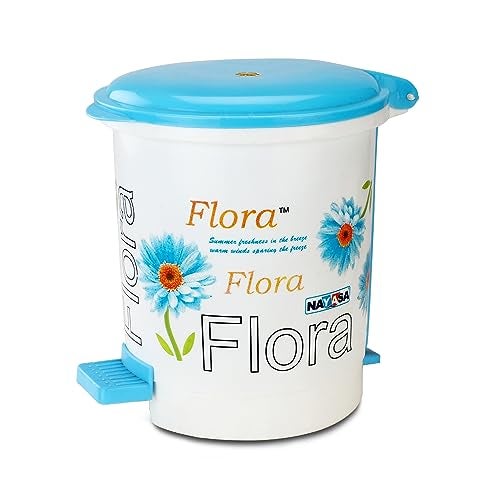 Nayasa Waste Table Top Dustbin with Lid | Compact Plastic Desk & Countertop Bin for Kitchen, Bathroom & Office | Multi-Purpose Use | Blue - Image 2
