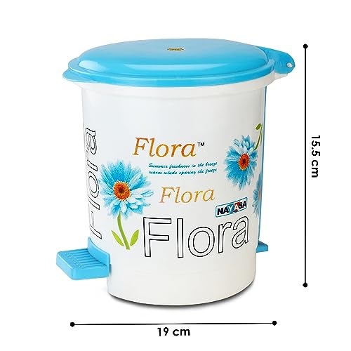 Nayasa Waste Table Top Dustbin with Lid | Compact Plastic Desk & Countertop Bin for Kitchen, Bathroom & Office | Multi-Purpose Use | Blue - Image 4