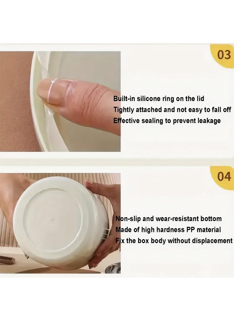 Nakhl Thermal Bento Lunch Box Set for School, Insulated Lunch Containers With Bag,3 Separate Stackable Lunch Container, Microwaveable Lunch Box Bento Box for Adults & Kids (3-Layer) - Image 3