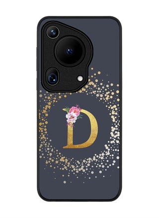 Rugged Black edge case for Huawei Pura 70 Ultra, Slim fit Case Flexible Cover - Custom Monogram Initial Letter Floral Pattern Alphabet - D (Grey ) - pzsku/Z772337B9AAB7A1FF2EBFZ/45/_/1725356172/6617b582-e402-4bad-adad-7edb6eb2dd44