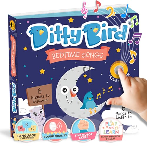 Ditty Bird كتب ديتى بيرد الموسيقية للأطفال الصغار | كتاب تفاعلي لأغاني الحضانة مع صوت | مزرعة أولد ماكدونالد، توينكل ليتل ستار والمزيد من الأغاني | كتاب ممتع للأطفال من 1-3 سنوات (أغاني وقت النوم)  - Image 1
