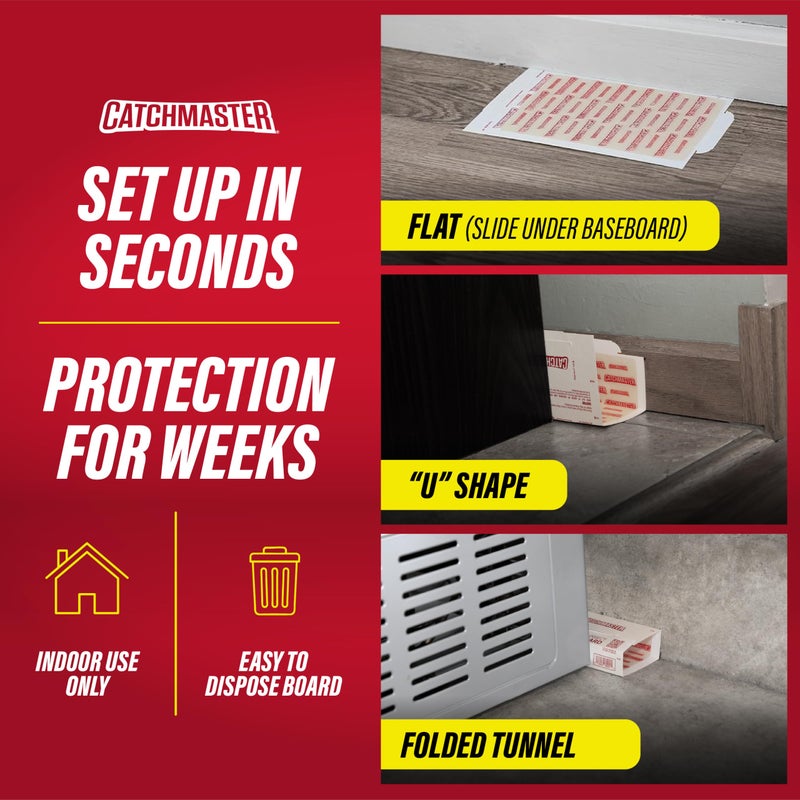 Catchmaster Mouse & Insect Glue Boards 60pk, Mouse Traps Indoor for Home, Adhesive Bug Catcher, Rat & Rodent Sticky Trap, Bulk Glue Traps Used by Pros, Pest Control for Home - Image 3