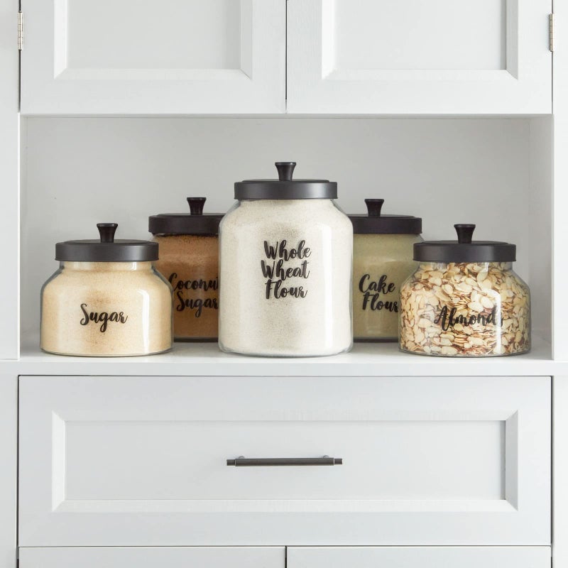 Talented Kitchen Labels for Food Containers - 135 Count, Preprinted Black Cursive on Clear Backing, Water-Resistant - Pantry & Kitchen Storage Labels for Jars & Bins - Easy Peel & Stick - Image 3