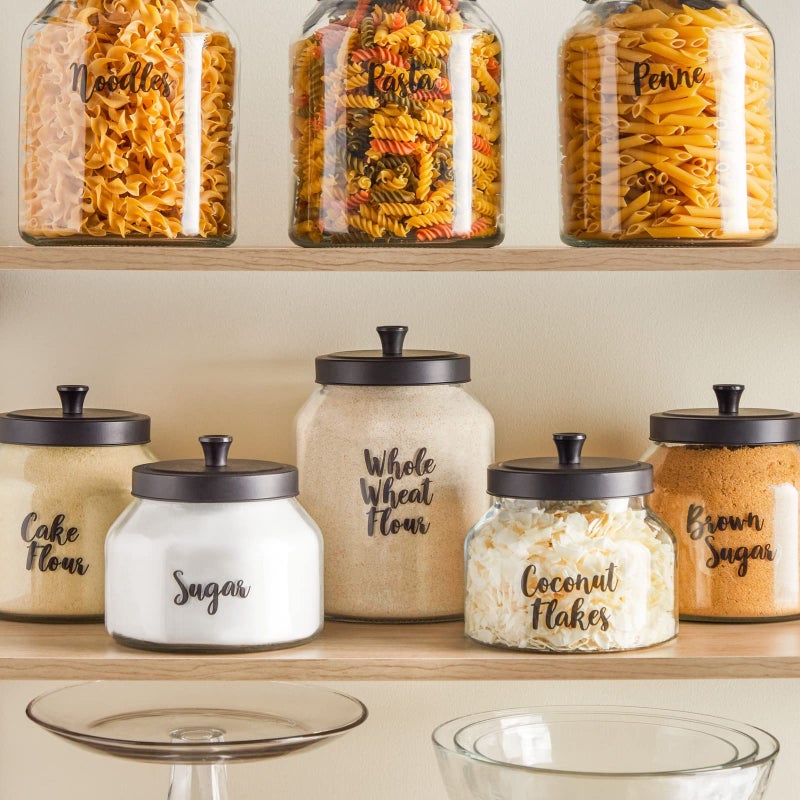 Talented Kitchen Labels for Food Containers - 135 Count, Preprinted Black Cursive on Clear Backing, Water-Resistant - Pantry & Kitchen Storage Labels for Jars & Bins - Easy Peel & Stick - Image 2