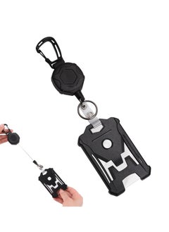 Retractable Badge Holders, Tactical ID Card Holder with Heavy Duty 31.5" Retractable Badge Reel Key Chain - Black Retractor for Secure Key and ID Card Management