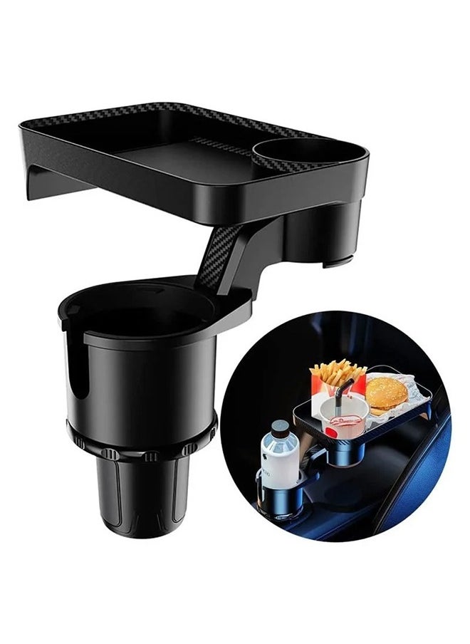 Miya Car Cup Holder Expandable Multifunctional Large Base Adjustable 360 Rotation Detachable Tray Table For Cups Drinks Bottles  - Image 1