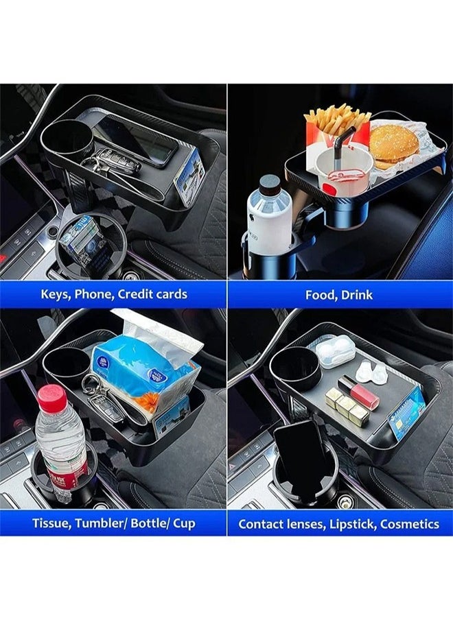 Miya Car Cup Holder Expandable Multifunctional Large Base Adjustable 360 Rotation Detachable Tray Table For Cups Drinks Bottles  - Image 4