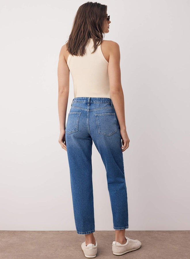 trendyol جينز موم عالي الخصر أزرق - Image 4