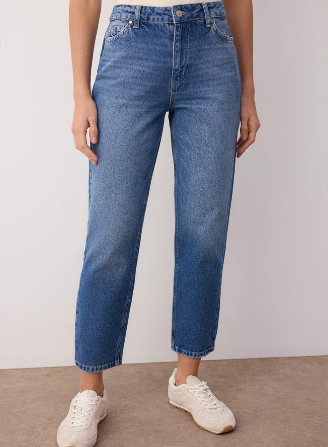trendyol جينز موم عالي الخصر أزرق - Image 3