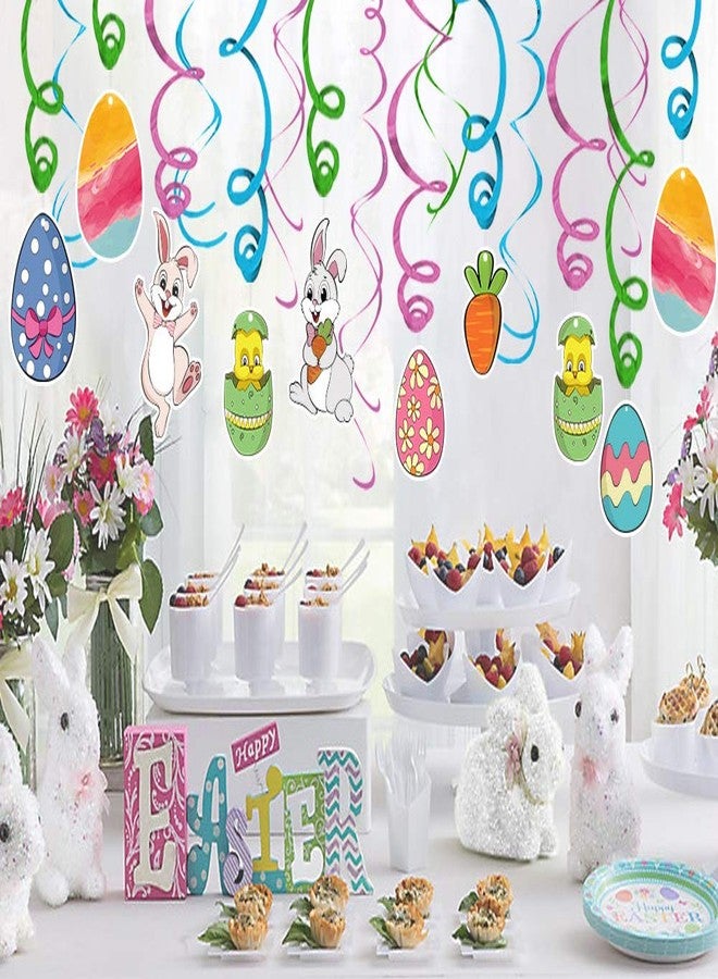 Ivenf Easter Decorations Hanging Swirls 30 pcs, Cute Bunny Eggs Chick Carrot Party Decor for Kids School Office Indoor Easter Party Supplies Gifts, Hanging Spring Decorations for Home - Image 5