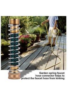 Generic Hoses Coupling Adapter, Flexible Hose Protector with Spring Garden Hose Extension Adapter 3/4, GHT Solid Hose Kink Protector with Coil Spring, Garden Hose Coiled Spring Protector 2Pcs with 4 Washer  - Image 3