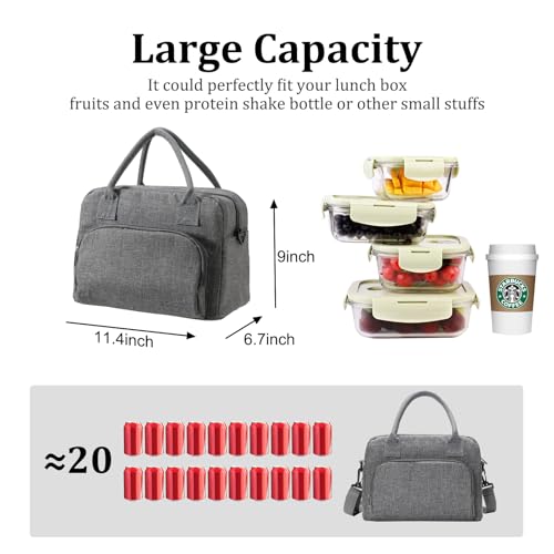 MEXS Insulated Lunch Bag for Women Men Large Reusable Lunch Box Adult Leakproof Portable Cooler Tote Bags for Work Picnic - Image 3