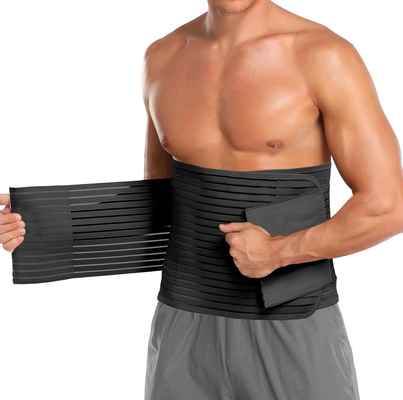 MAMODY Abdominal Binder for Men & Women â€“ Post Surgery Belly Band Adjustable Compression Wrap Belly Binder Abdomen Hernia Support Belt (L) - Image 1