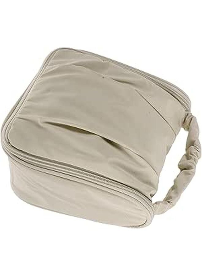 Large Waterproof Travel Toiletry Bag for Women with Dry Wet Separation Beige Cosmetic Organizer Pouch - Image 1