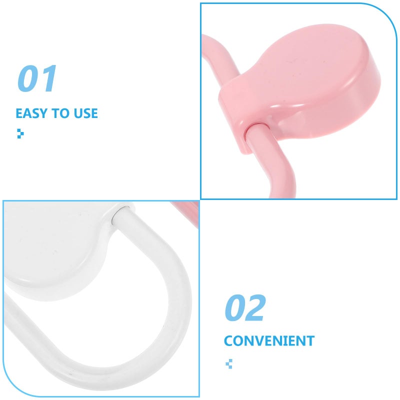 2 Pack White Plastic No Drill Self Adhesive Towel Holder Rings For Bathroom Kitchen Wall Mount - Image 4