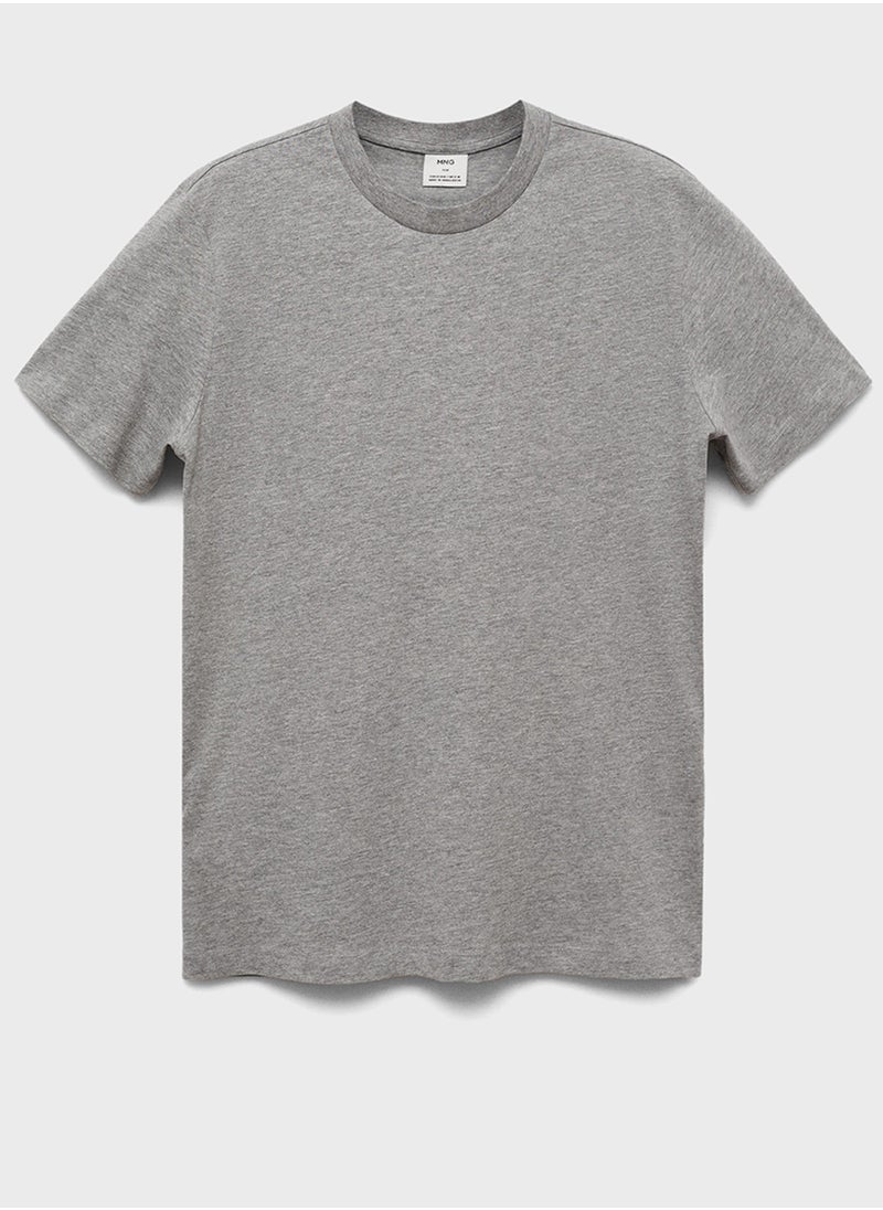 Mango Man Essential Crew Neck T-Shirt  - Image 5