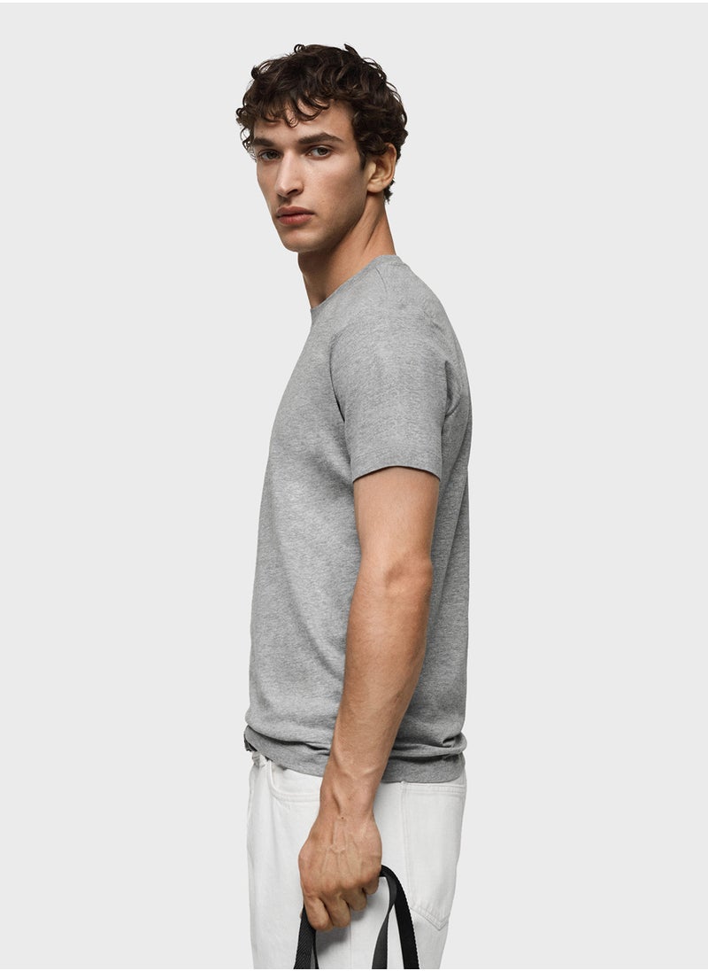 Mango Man Essential Crew Neck T-Shirt  - Image 3