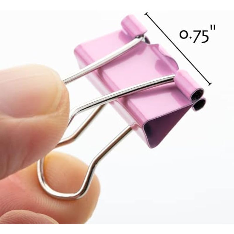 Pastel Binder Clips, 50 Pack, 0.75 in, Pastel Color, Small Paper Clips, Office Clips - Image 3