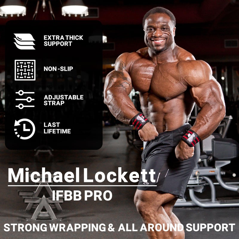 Schiek Sports Model 1124 Heavy Duty 24" Wrist Wraps - Black/Red - Image 5