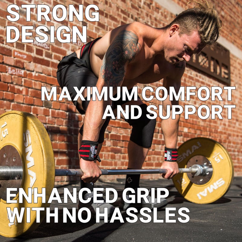 Schiek Sports Model 1124 Heavy Duty 24" Wrist Wraps - Black/Red - Image 3