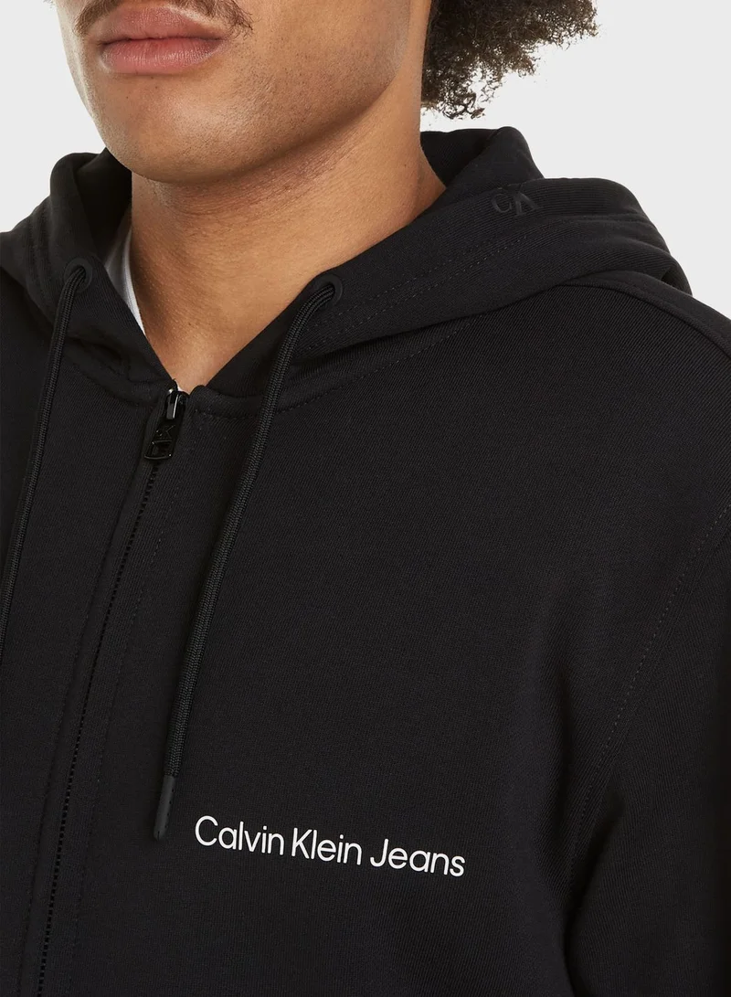 Calvin Klein Jeans Logo Zip Through Hoodie